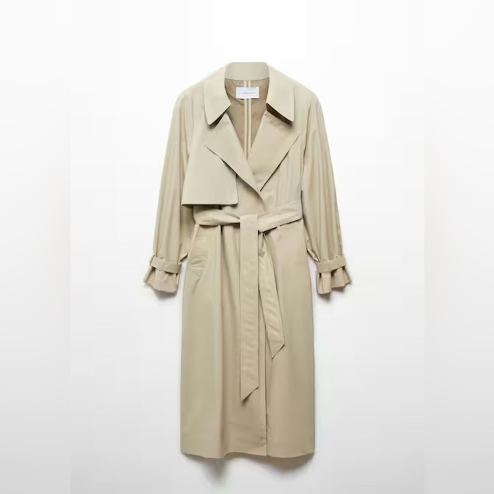 NEW Victoria Beckham x Mango Elegant Beige Women's Trench Coat
